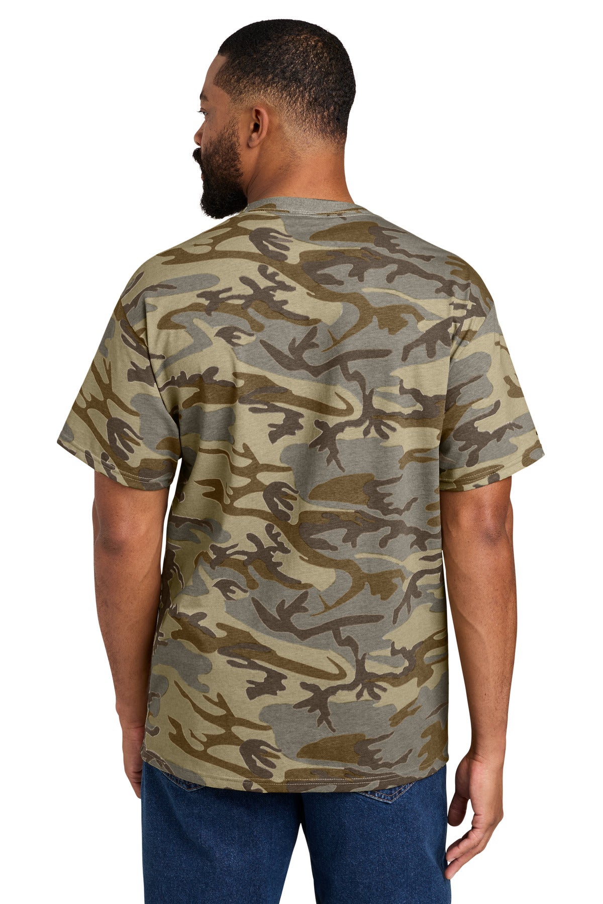 Port & Co Core Cotton Camo Tee. PC54C - Desert Camo - back