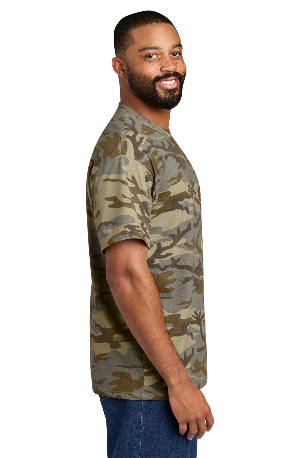 Port & Co Core Cotton Camo Tee. PC54C - Desert Camo - side