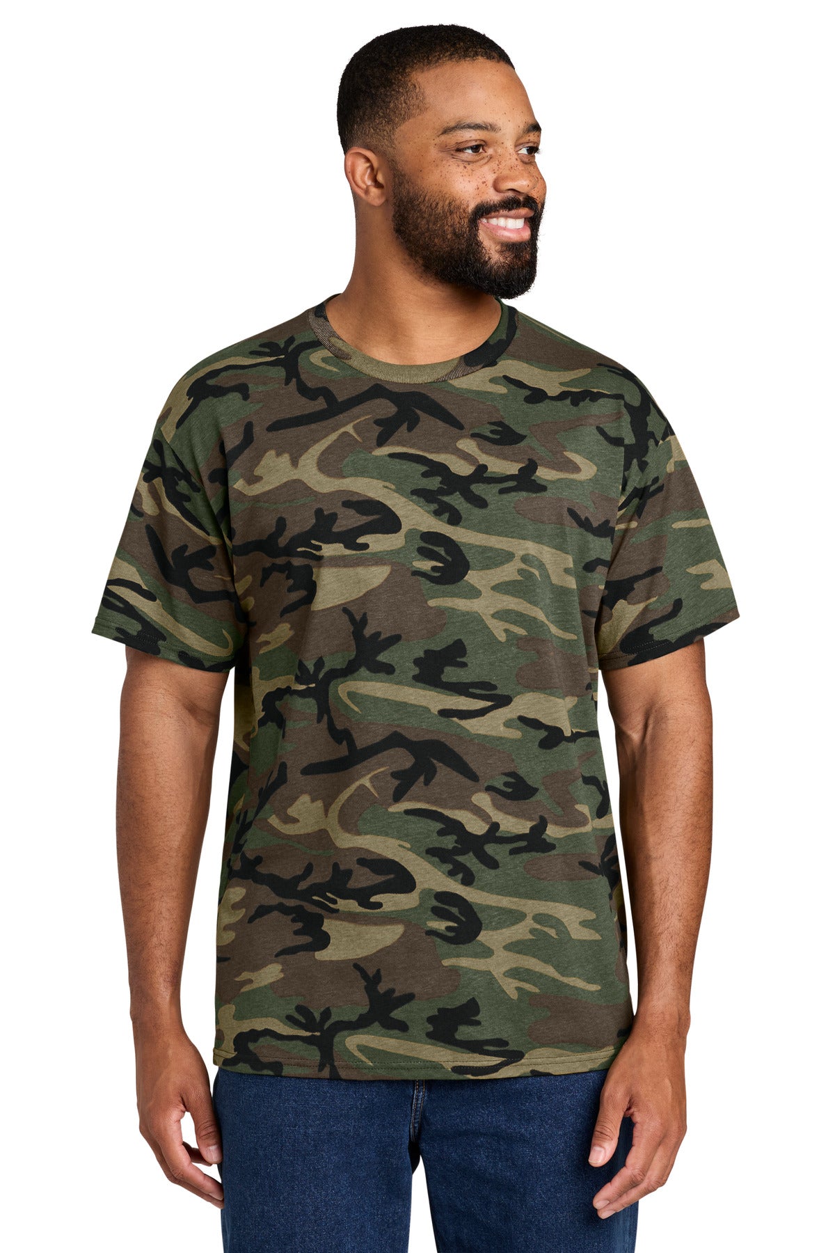 Port & Co Core Cotton Camo Tee. PC54C - Military Camo - front