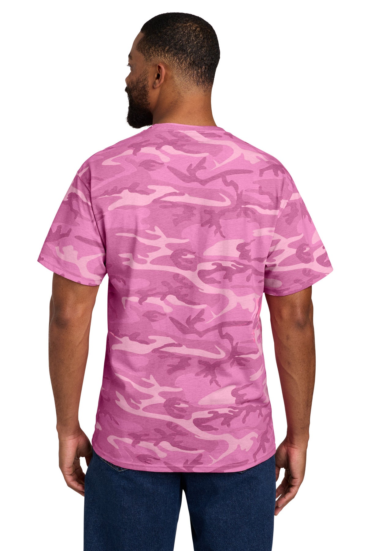 Port & Co Core Cotton Camo Tee. PC54C - Pink Camo - back