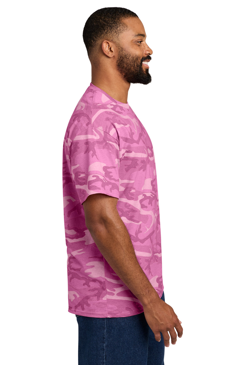 Port & Co Core Cotton Camo Tee. PC54C - Pink Camo - side