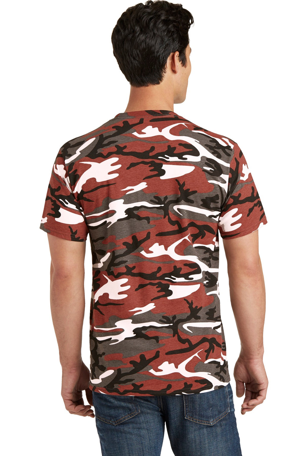 Port & Co Core Cotton Camo Tee. PC54C - Red Camo - back