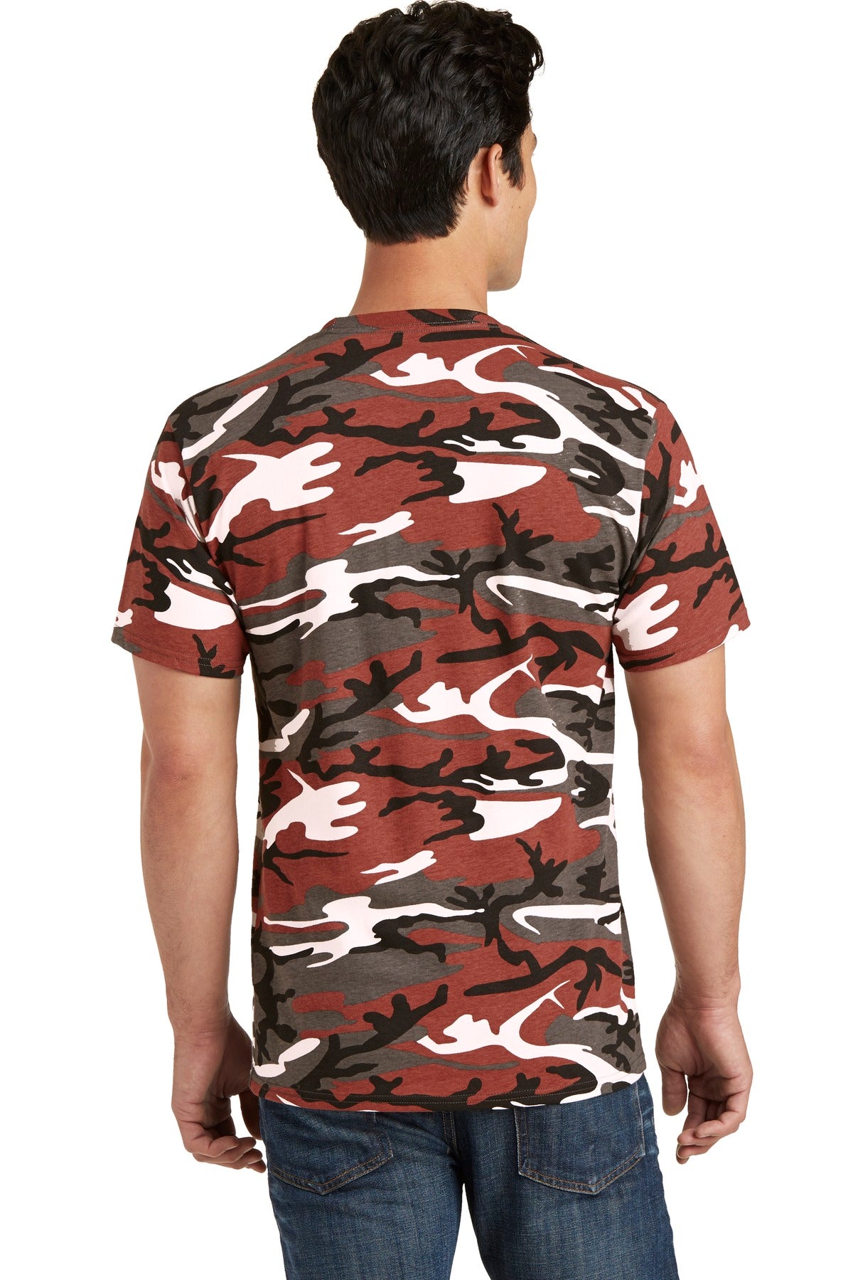 Port & Co Core Cotton Camo Tee. PC54C - Red Camo - back