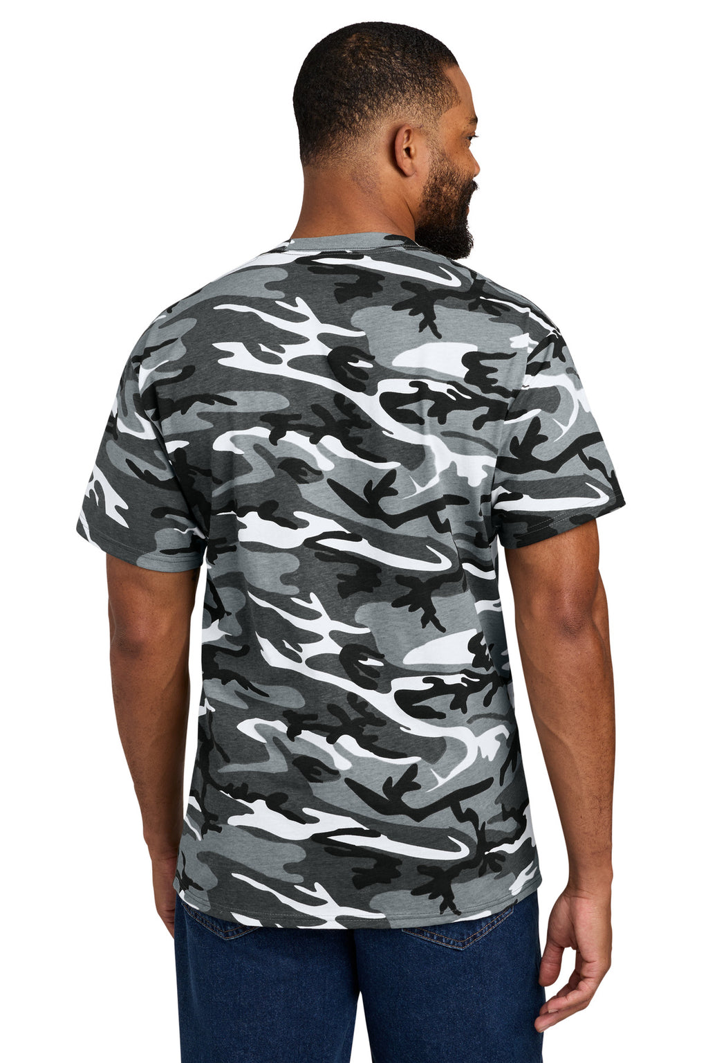 Port & Co Core Cotton Camo Tee. PC54C - Winter Camo - back