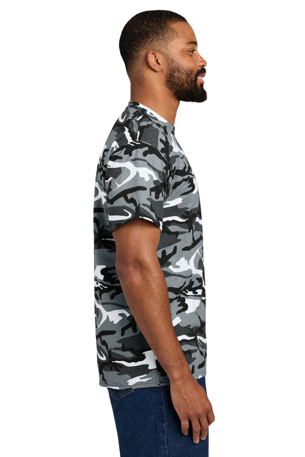 Port & Co Core Cotton Camo Tee. PC54C - Winter Camo - side
