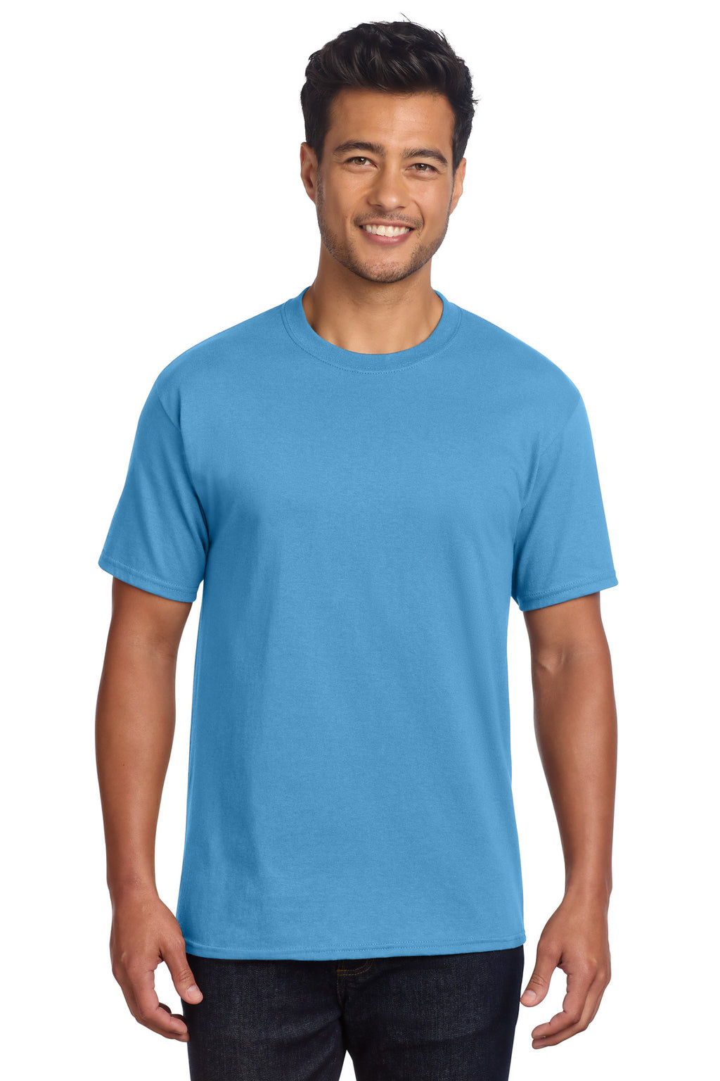 Port & Co Core Cotton DTG Tee PC54DTG - Aquatic Blue - front