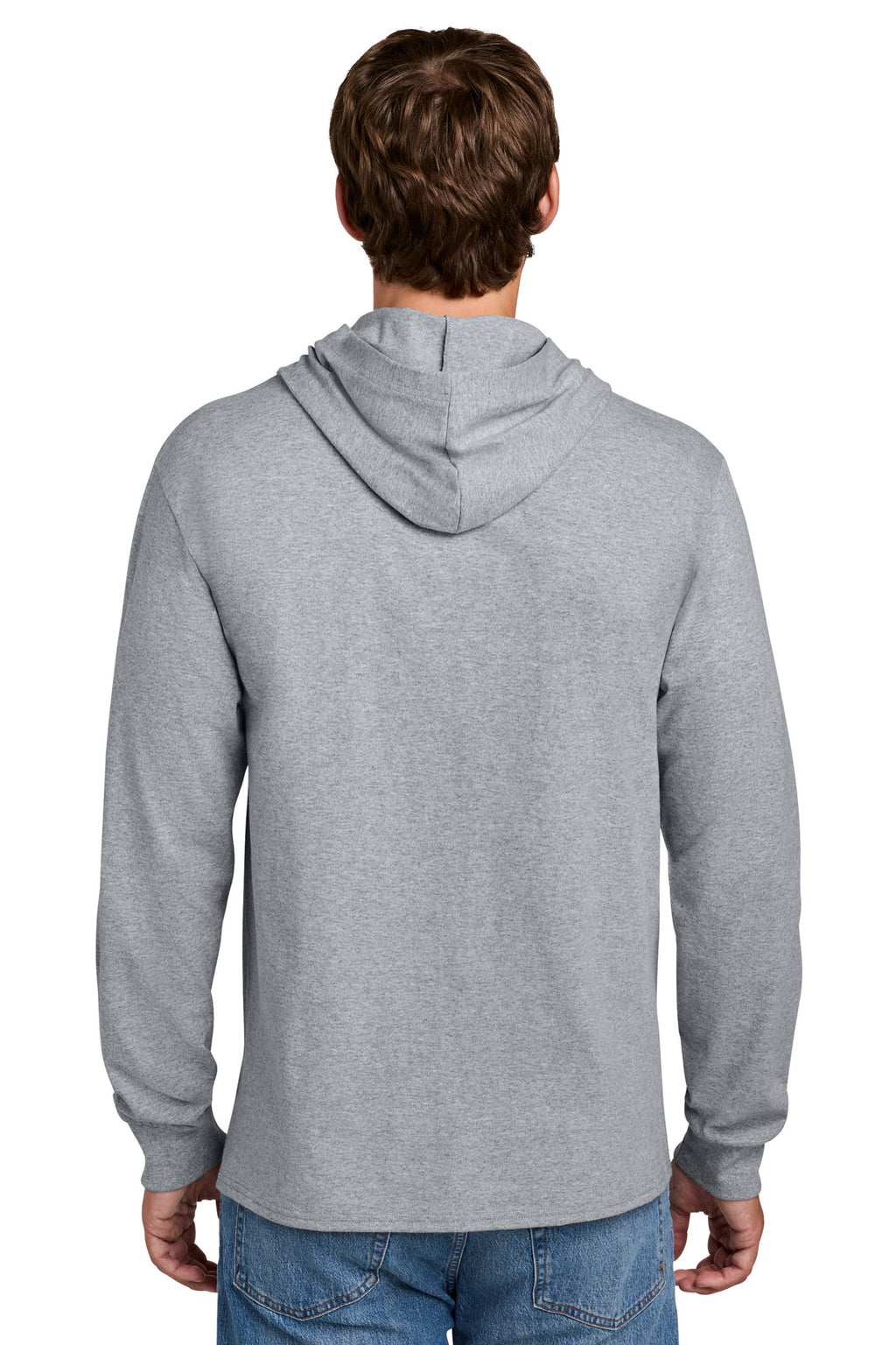 Port & Co Core Cotton Pullover Hooded Tee PC54H - Athletic Heather - back