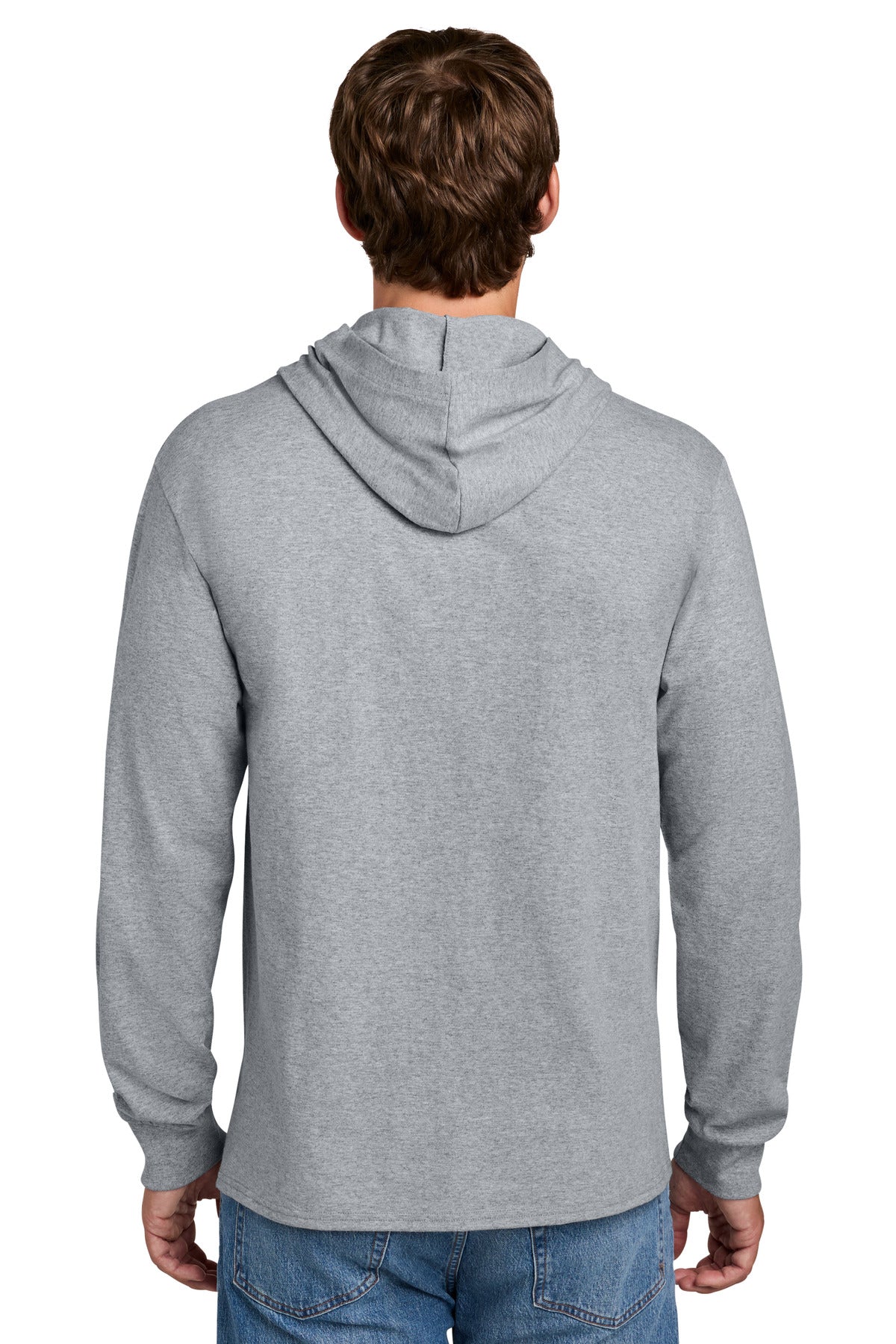 Port & Co Core Cotton Pullover Hooded Tee PC54H - Athletic Heather - back