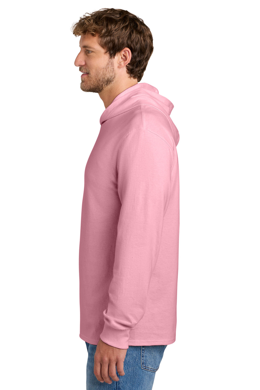 Port & Co Core Cotton Pullover Hooded Tee PC54H - Candy Pink - side