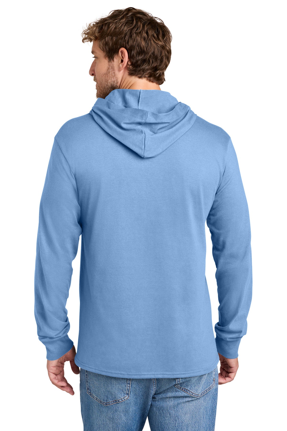 Port & Co Core Cotton Pullover Hooded Tee PC54H - Carolina Blue - back