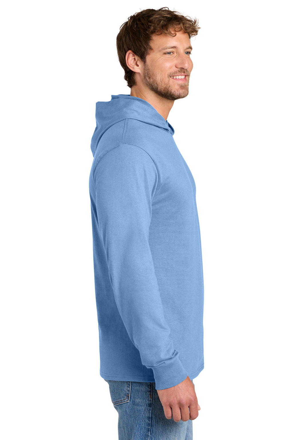 Port & Co Core Cotton Pullover Hooded Tee PC54H - Carolina Blue - side