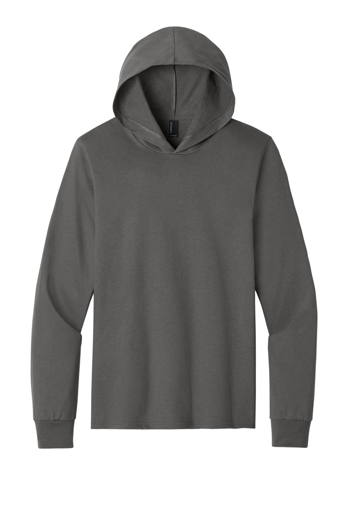 Port & Co Core Cotton Pullover Hooded Tee PC54H - Charcoal - front