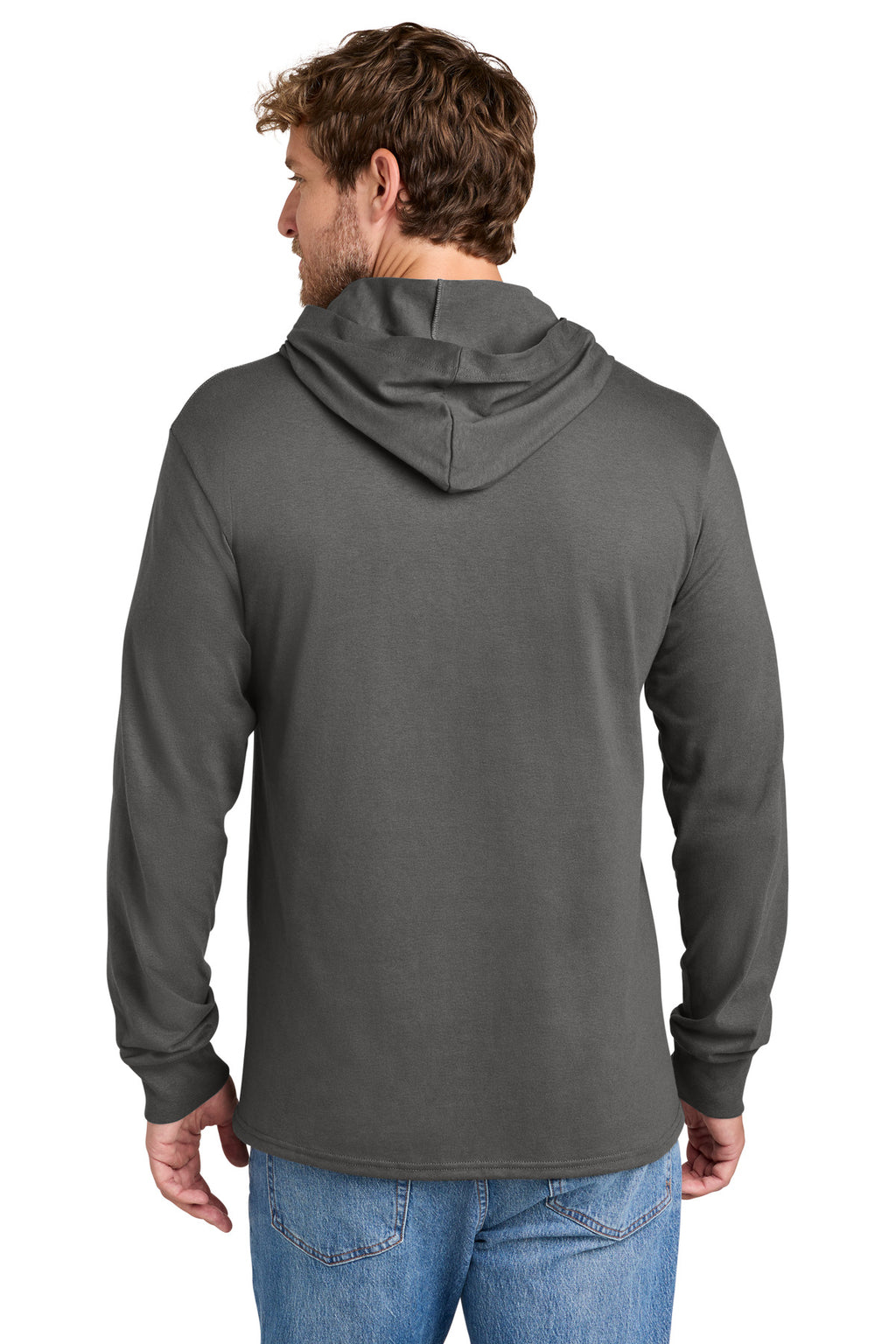 Port & Co Core Cotton Pullover Hooded Tee PC54H - Charcoal - back