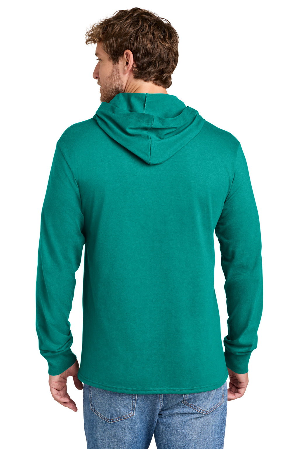 Port & Co Core Cotton Pullover Hooded Tee PC54H - Jade Green - back