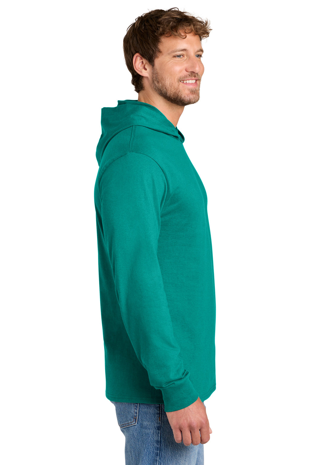 Port & Co Core Cotton Pullover Hooded Tee PC54H - Jade Green - side