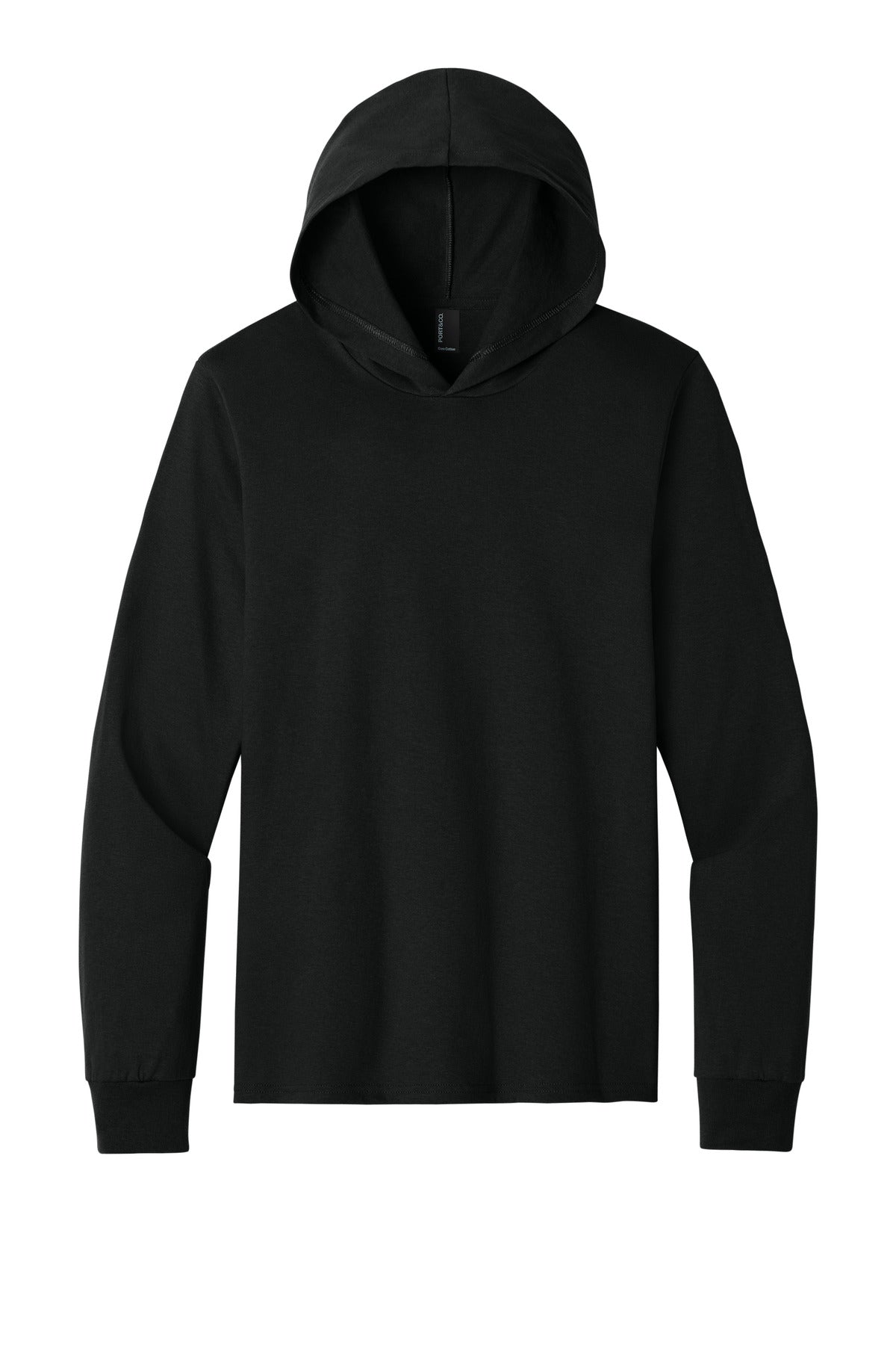 Port & Co Core Cotton Pullover Hooded Tee PC54H - Jet Black - front