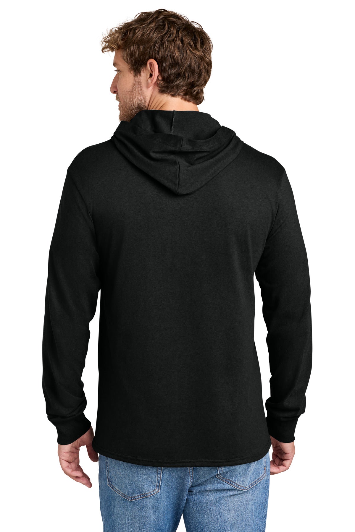 Port & Co Core Cotton Pullover Hooded Tee PC54H - Jet Black - back
