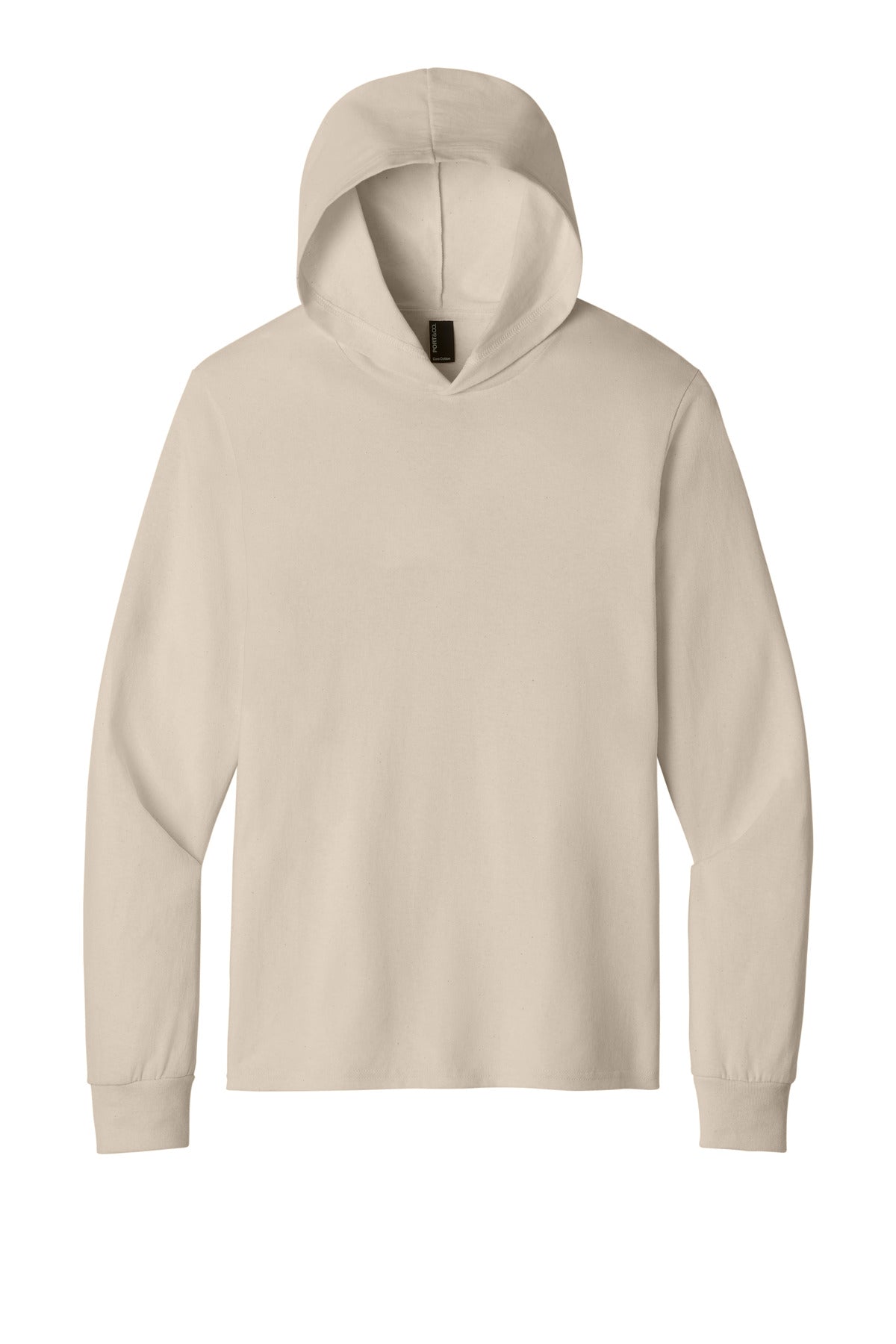 Port & Co Core Cotton Pullover Hooded Tee PC54H - Light Sand - front