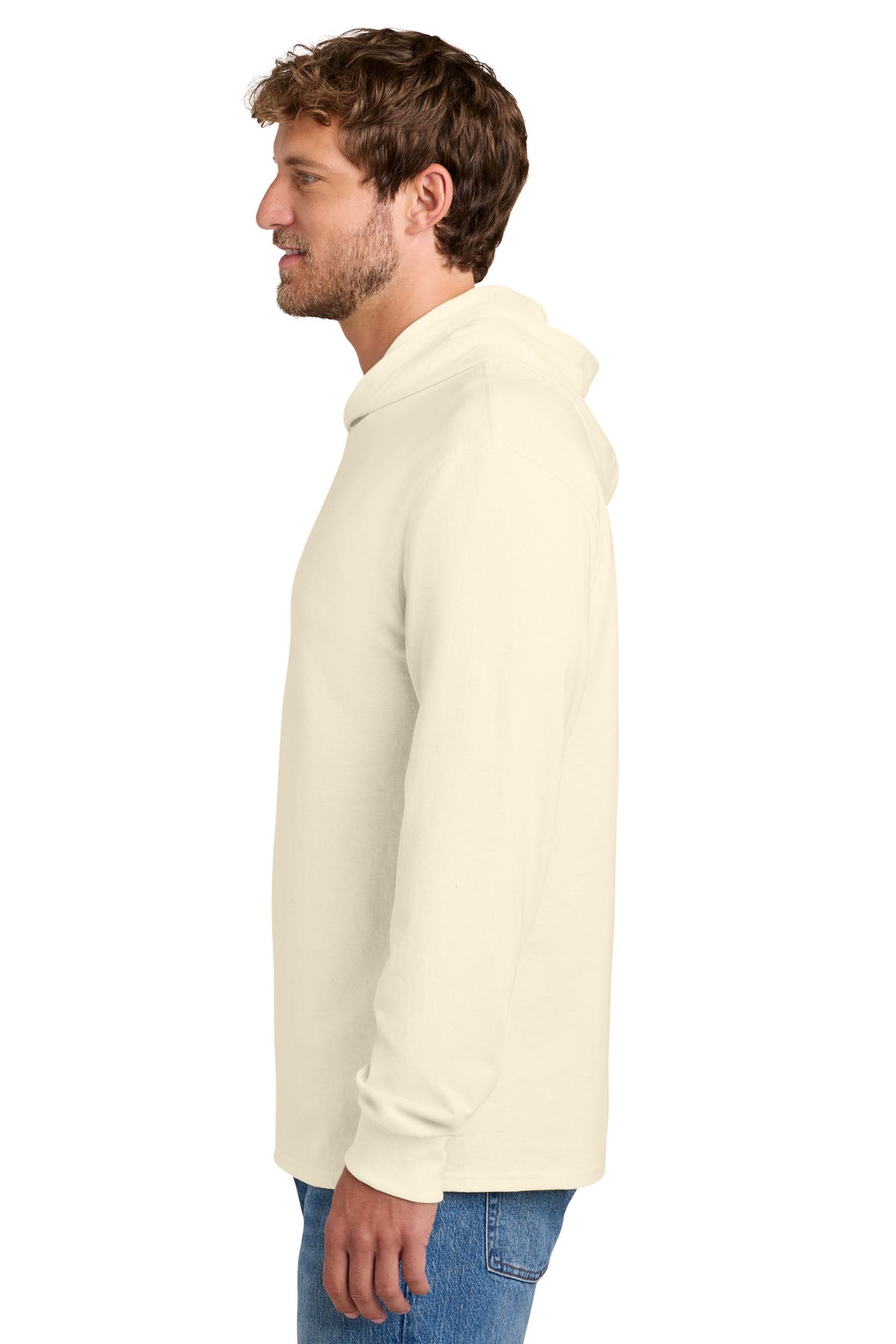 Port & Co Core Cotton Pullover Hooded Tee PC54H - Natural - side