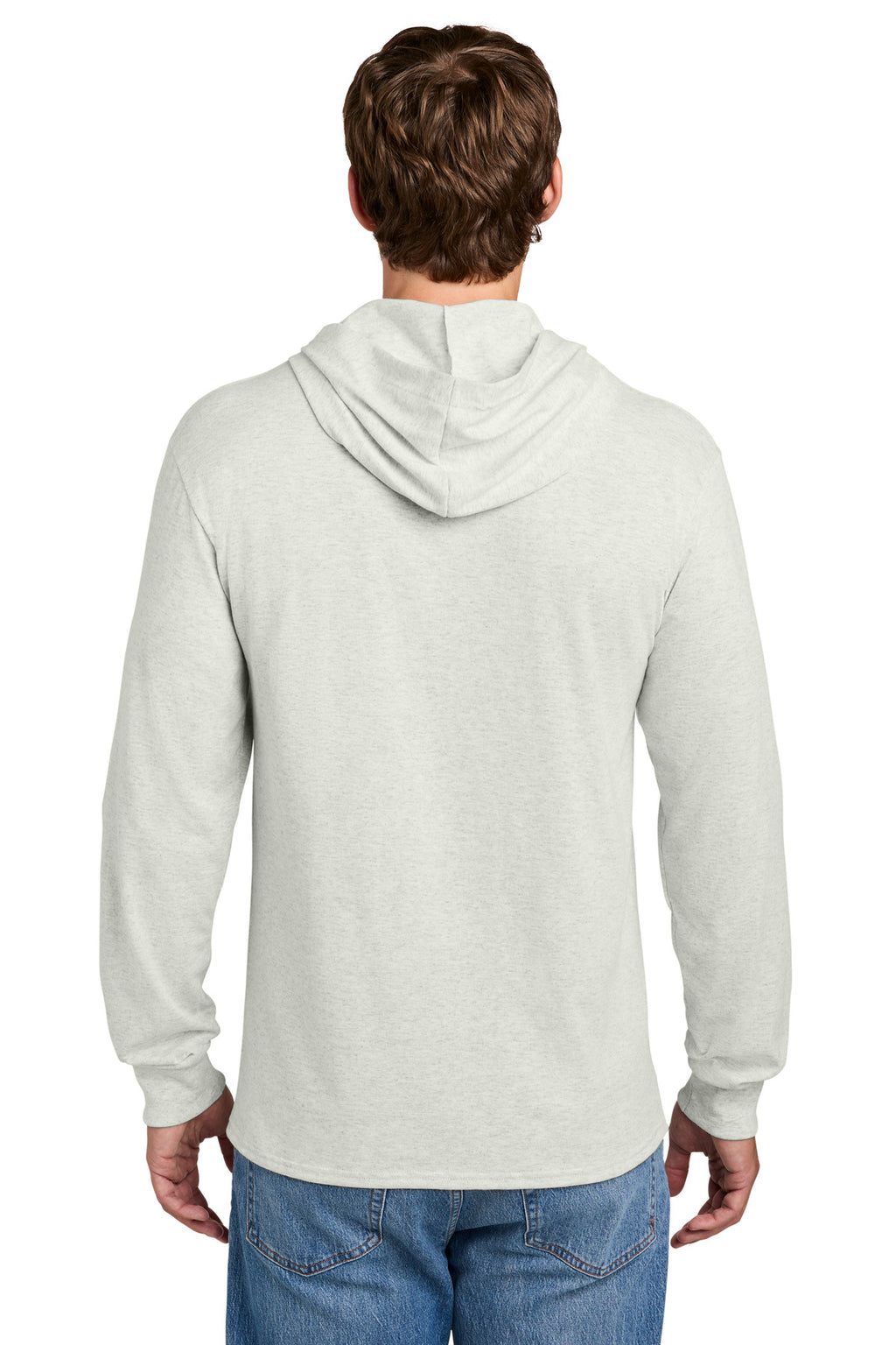 Port & Co Core Cotton Pullover Hooded Tee PC54H - Oatmeal Heather - back