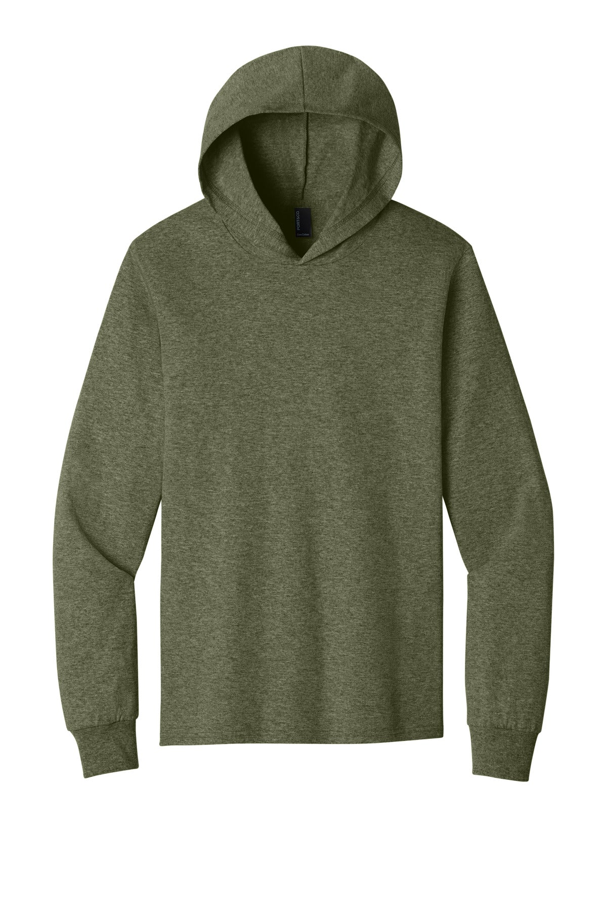 Port & Co Core Cotton Pullover Hooded Tee PC54H - Olive Drab Green Heather - front