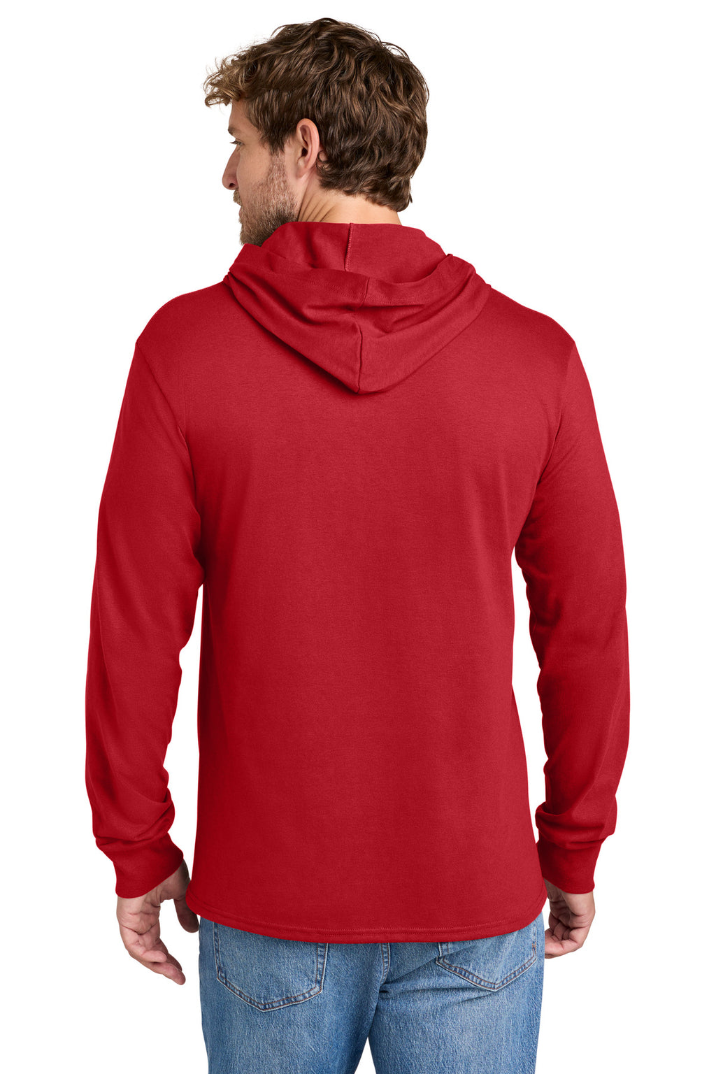 Port & Co Core Cotton Pullover Hooded Tee PC54H - Red - back