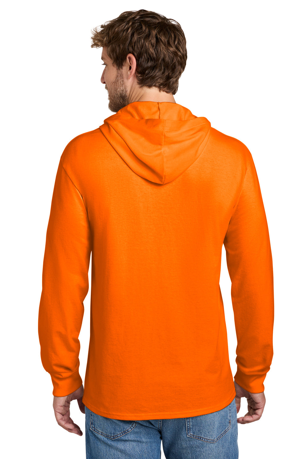 Port & Co Core Cotton Pullover Hooded Tee PC54H - S. Orange - back