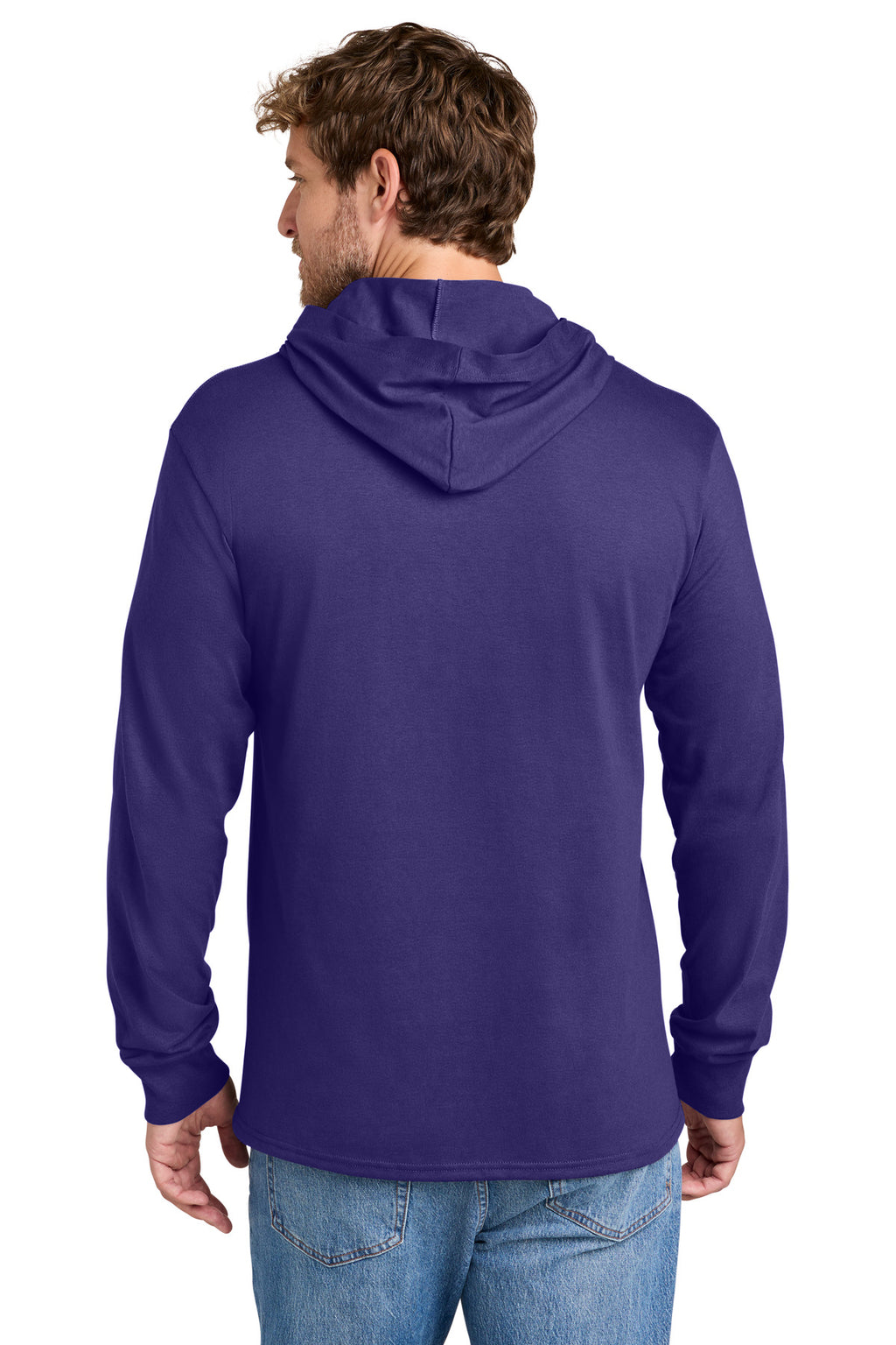 Port & Co Core Cotton Pullover Hooded Tee PC54H - Team Purple - back