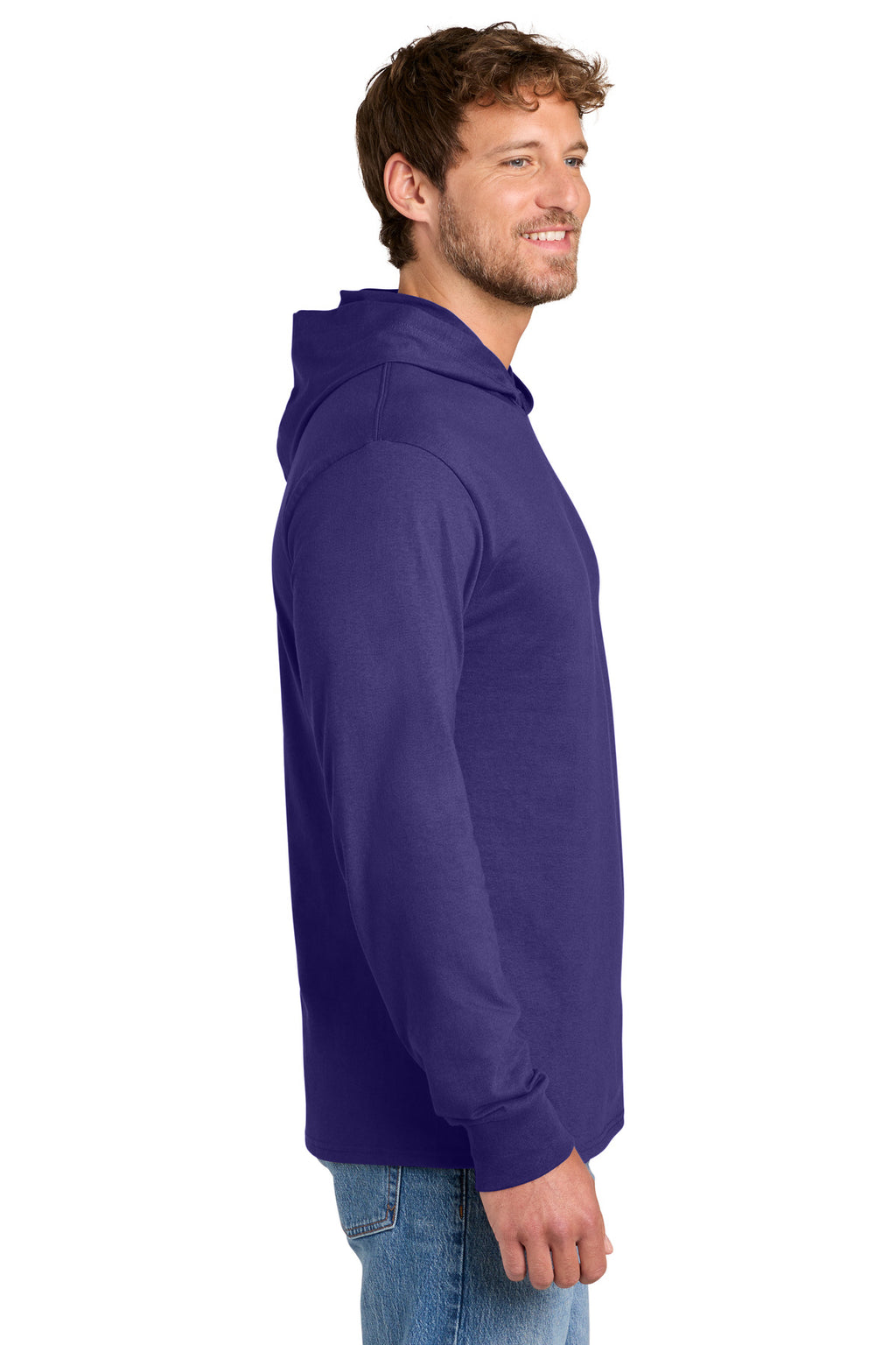 Port & Co Core Cotton Pullover Hooded Tee PC54H - Team Purple - side