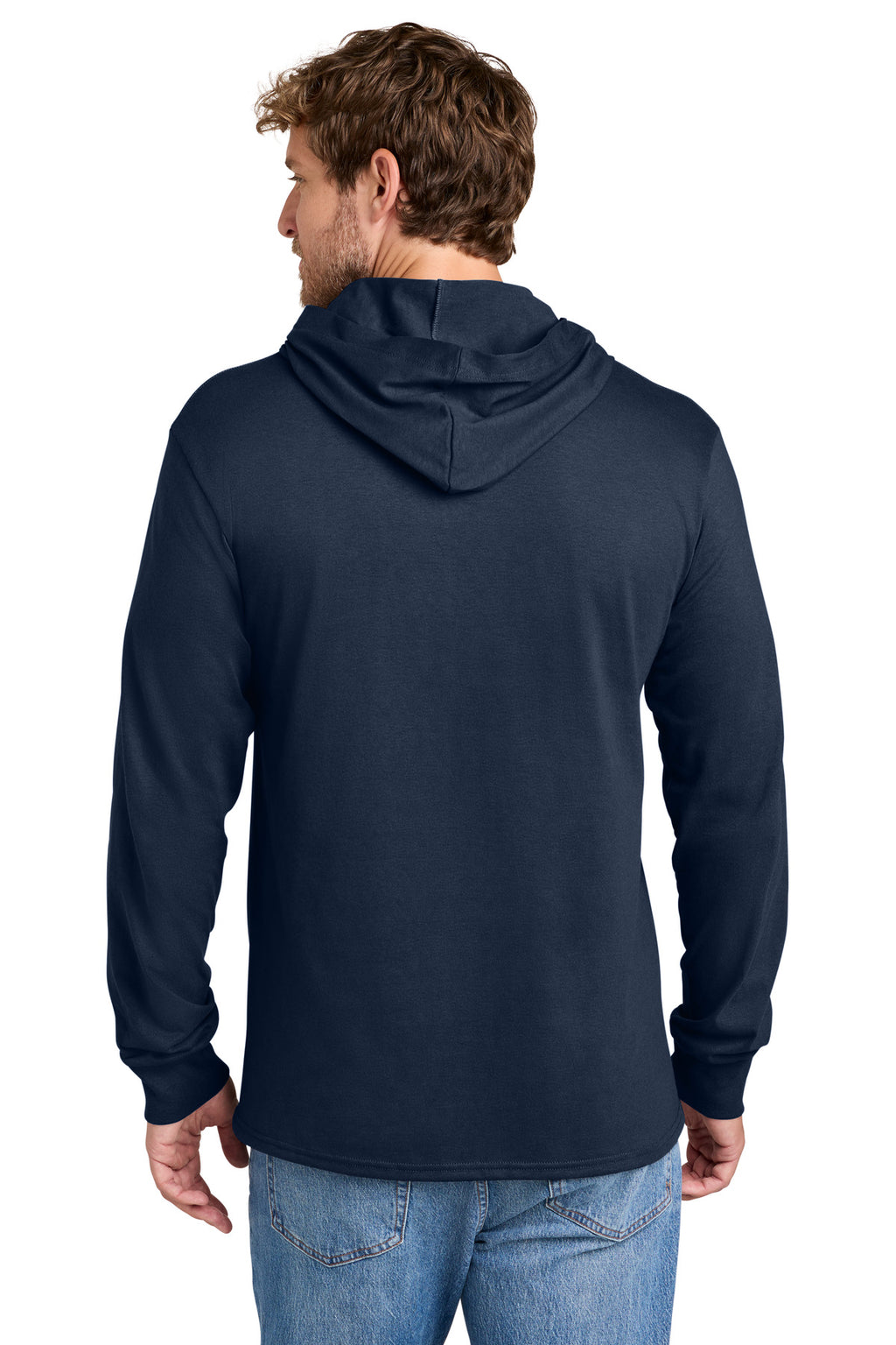 Port & Co Core Cotton Pullover Hooded Tee PC54H - True Navy - back
