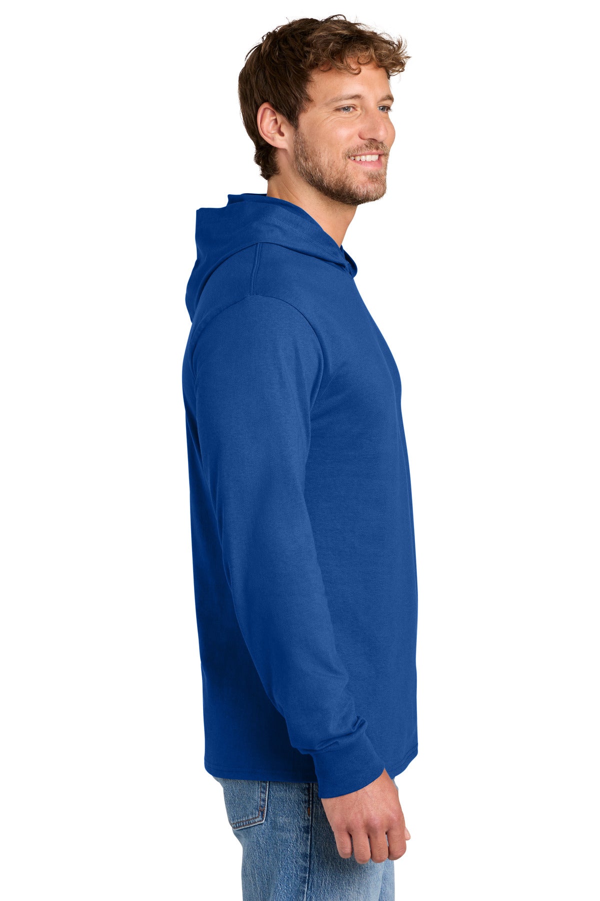 Port & Co Core Cotton Pullover Hooded Tee PC54H - True Royal - side
