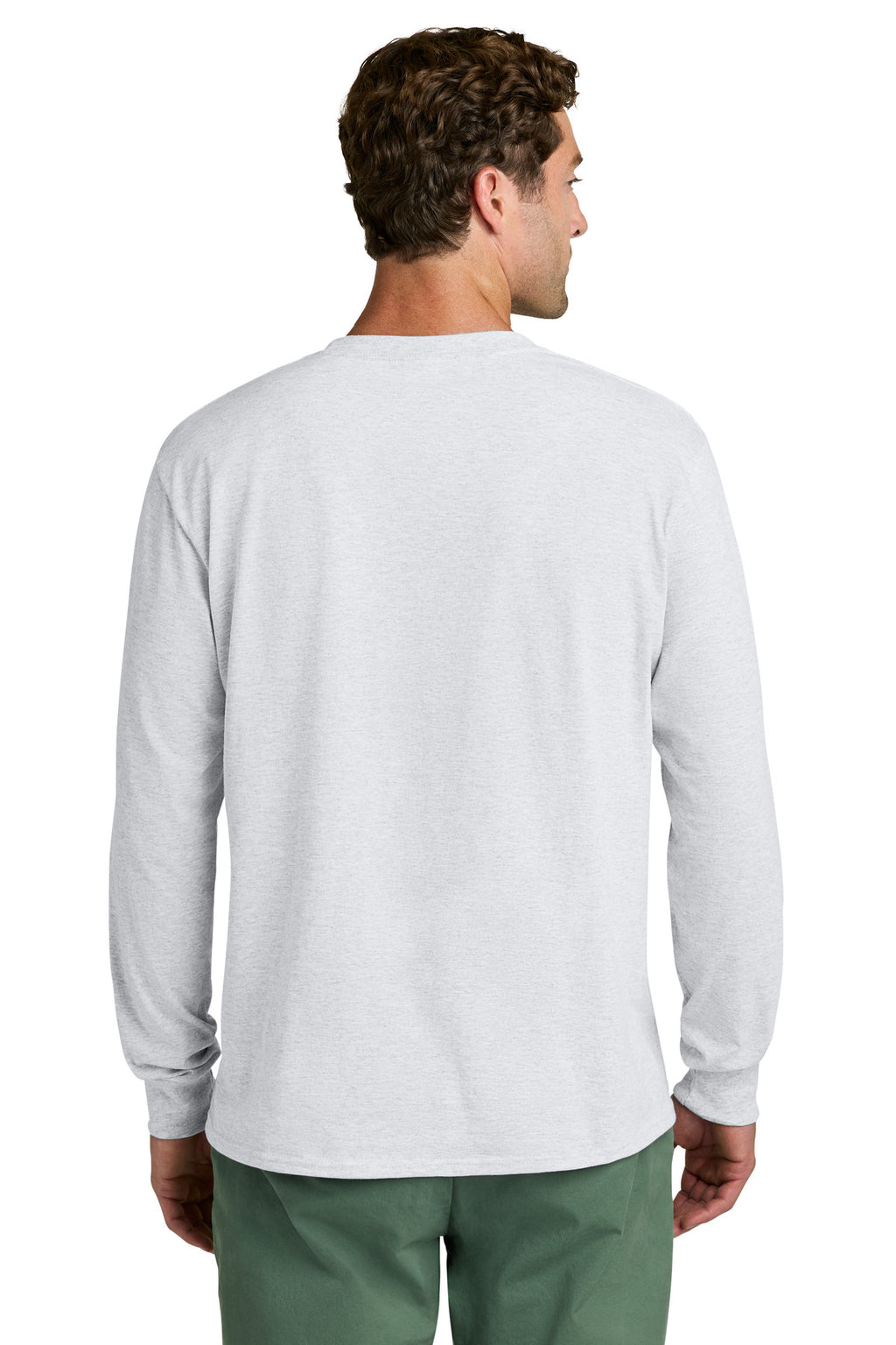 Port & Co Long Sleeve Core Cotton Tee. PC54LS - Ash - back