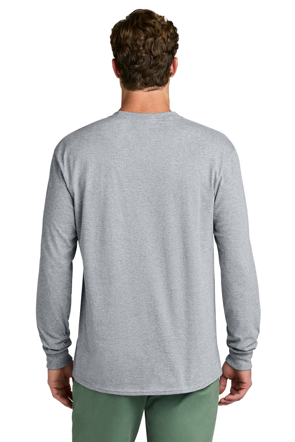 Port & Co Long Sleeve Core Cotton Tee. PC54LS - Athletic Heather - back