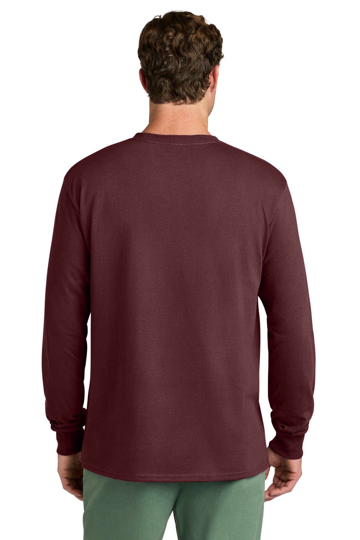 Port & Co Long Sleeve Core Cotton Tee. PC54LS - Athletic Maroon - back