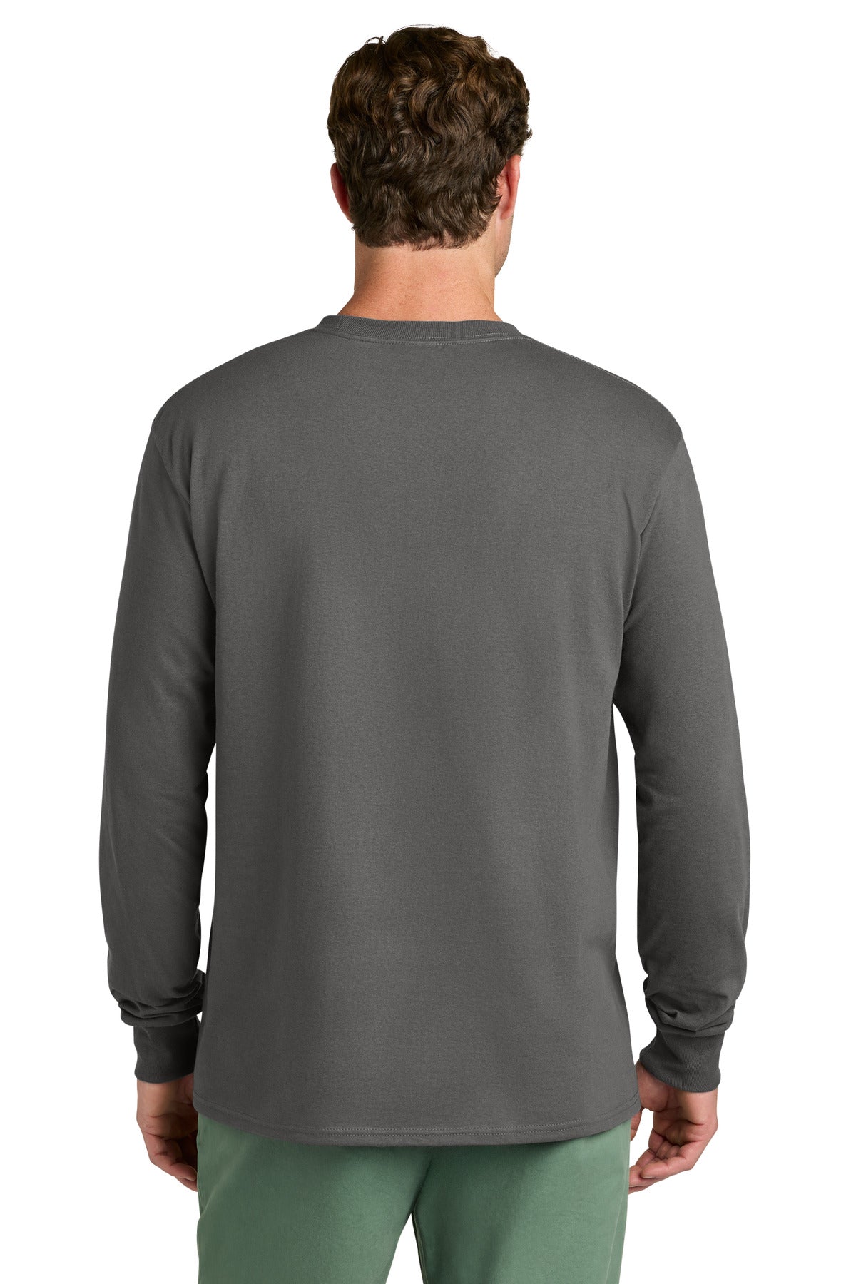 Port & Co Long Sleeve Core Cotton Tee. PC54LS - Charcoal - back