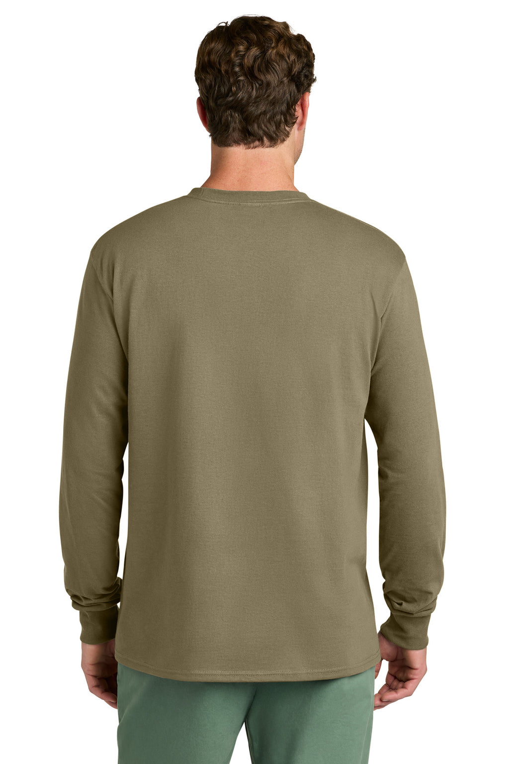 Port & Co Long Sleeve Core Cotton Tee. PC54LS - Coyote Brown - back