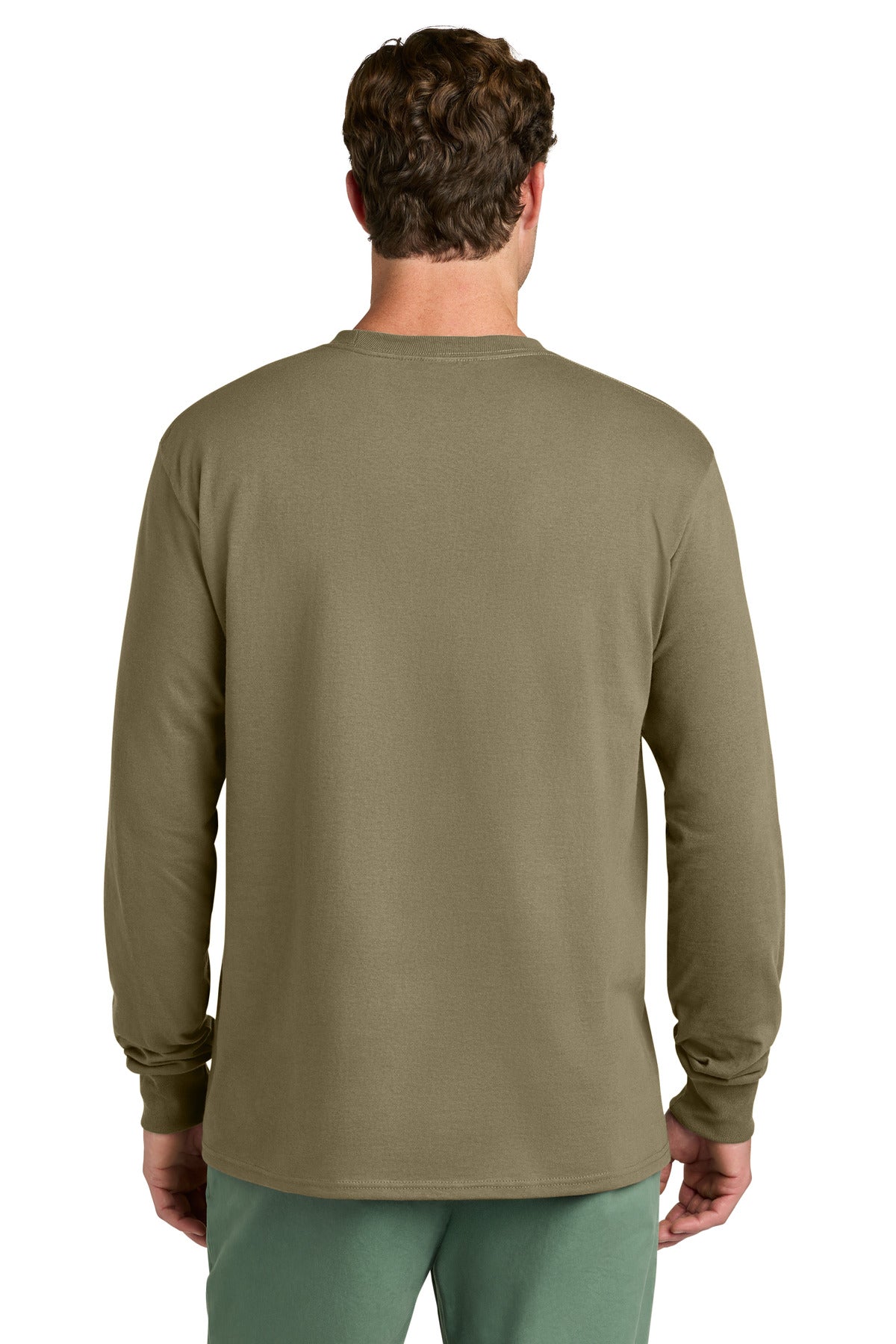 Port & Co Long Sleeve Core Cotton Tee. PC54LS - Coyote Brown - back