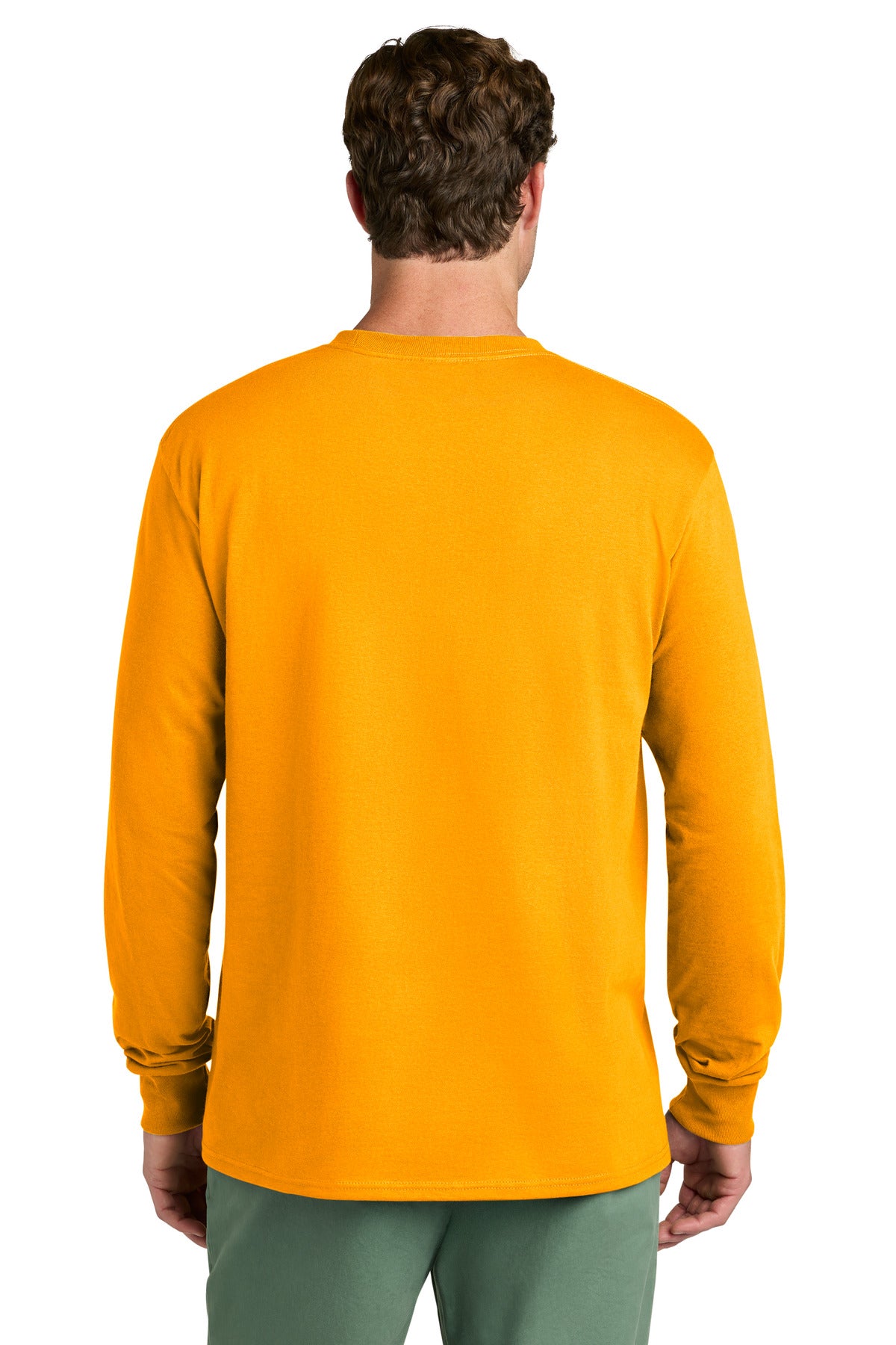 Port & Co Long Sleeve Core Cotton Tee. PC54LS - Gold - back