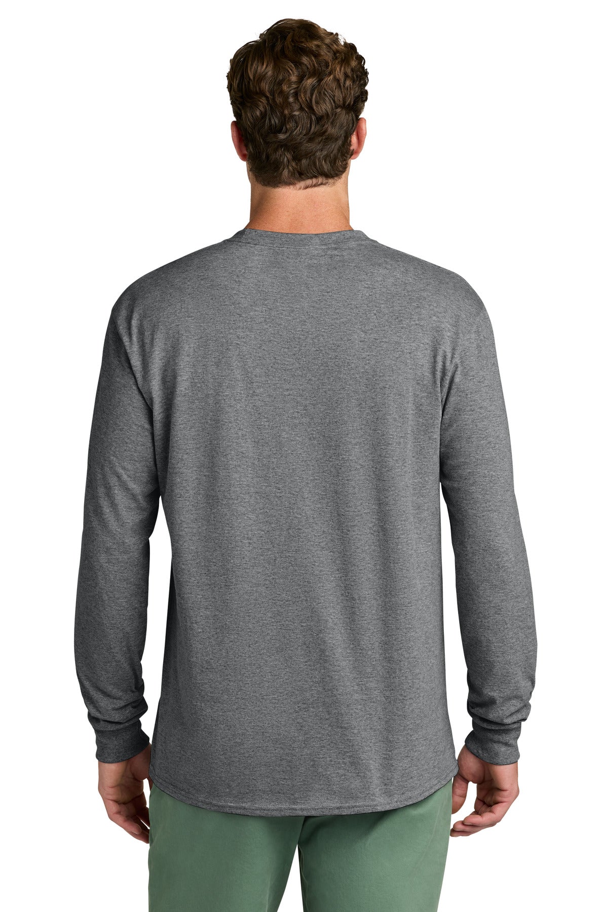 Port & Co Long Sleeve Core Cotton Tee. PC54LS - Graphite Heather - back