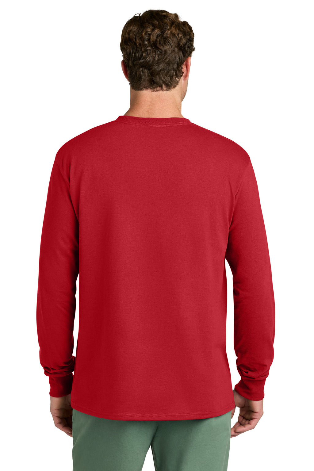 Port & Co Long Sleeve Core Cotton Tee. PC54LS - Red - back
