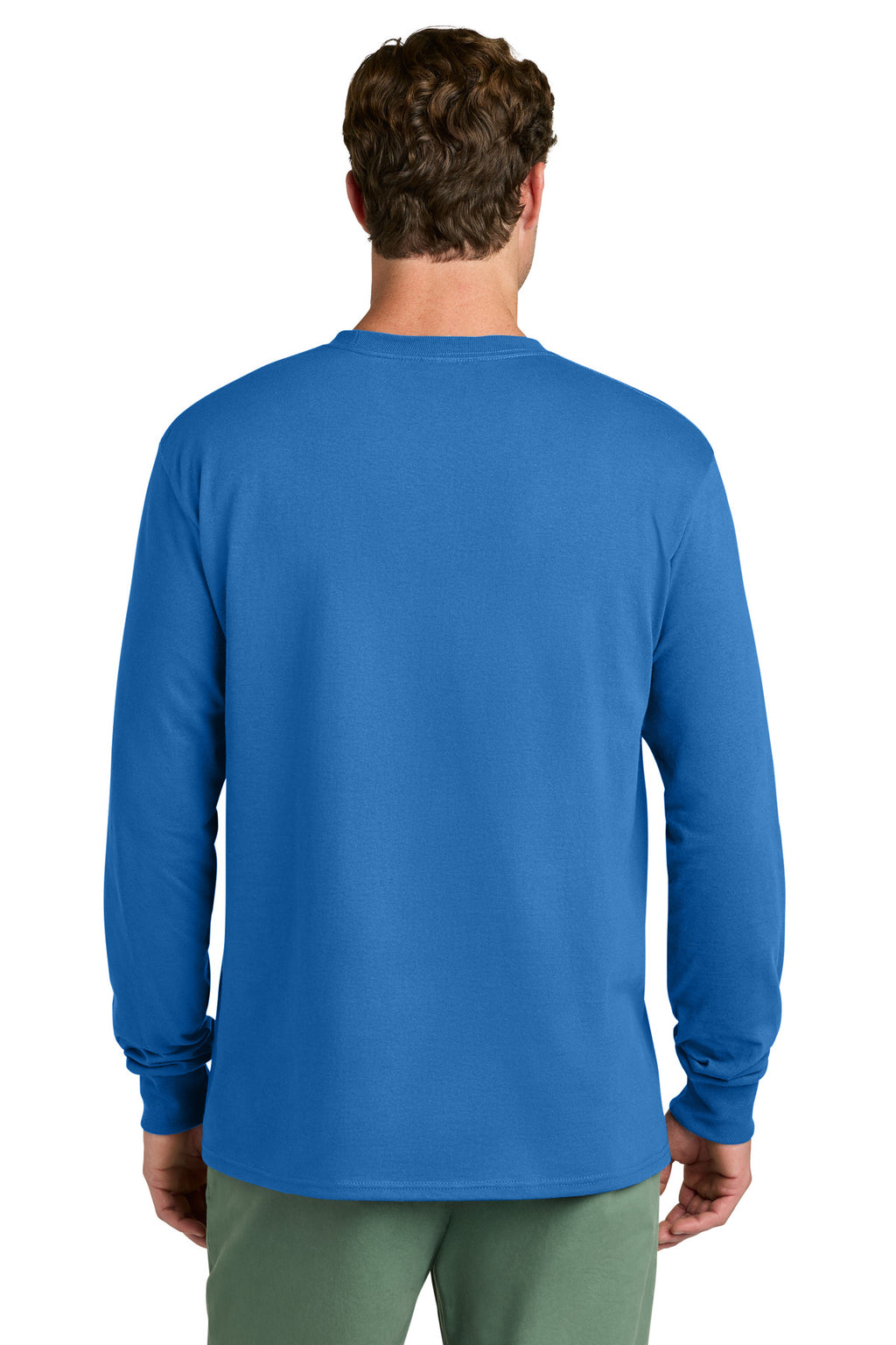 Port & Co Long Sleeve Core Cotton Tee. PC54LS - Royal - back