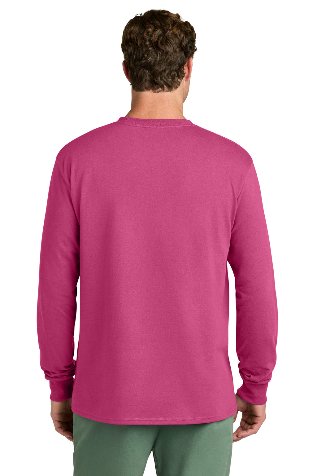 Port & Co Long Sleeve Core Cotton Tee. PC54LS - Sangria - back