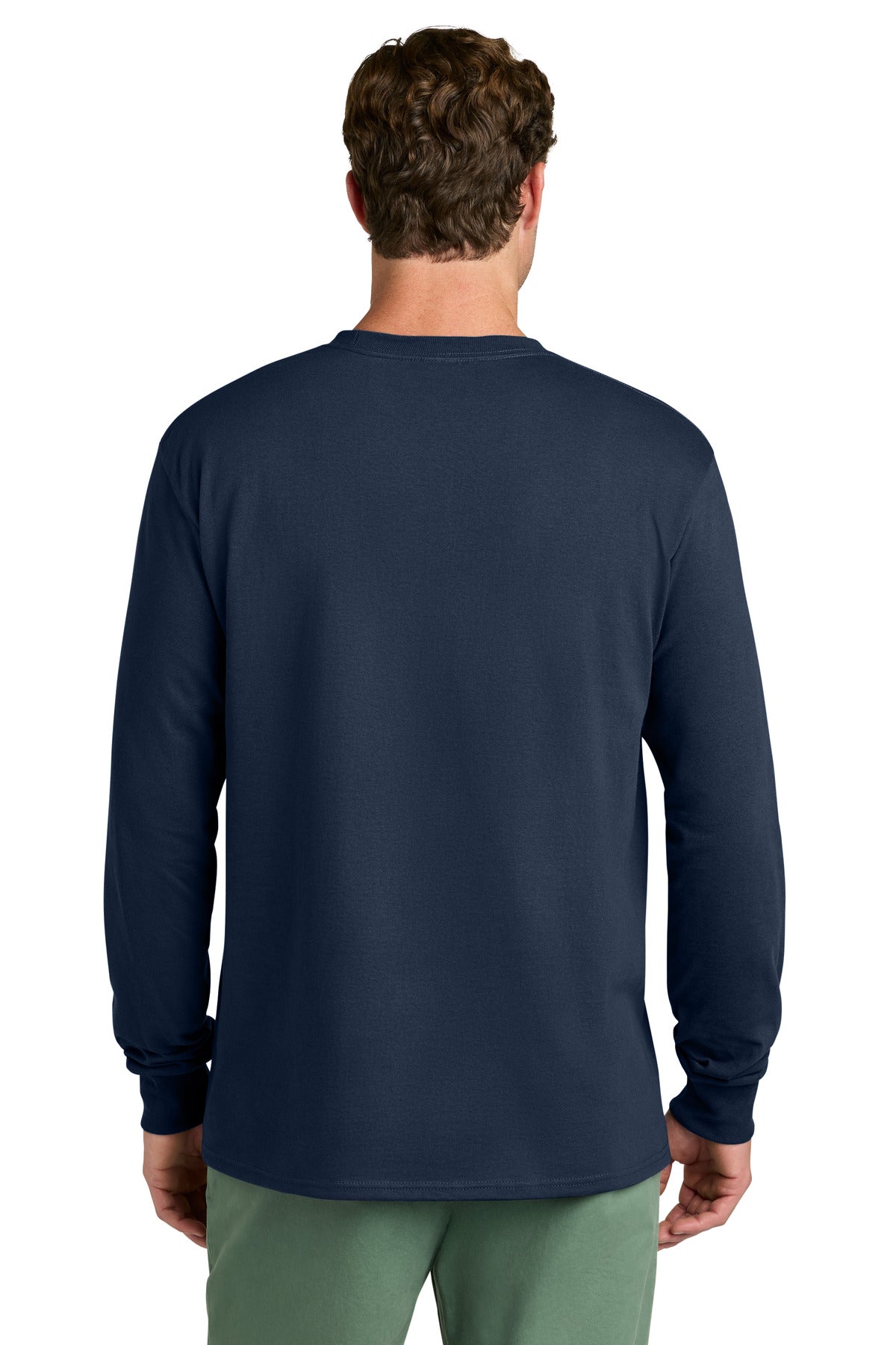 Port & Co Long Sleeve Core Cotton Tee. PC54LS - True Navy - back