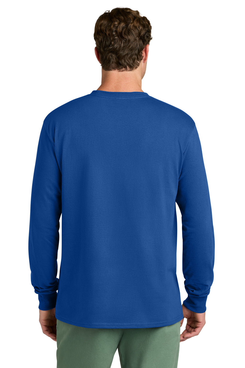 Port & Co Long Sleeve Core Cotton Tee. PC54LS - True Royal - back