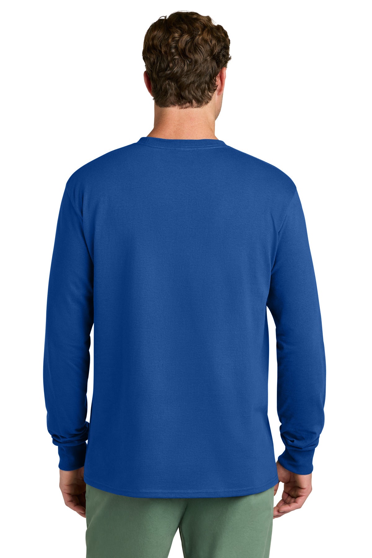 Port & Co Long Sleeve Core Cotton Tee. PC54LS - True Royal - back