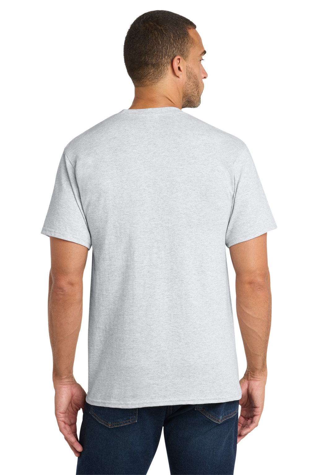 Port & Co Core Cotton Pocket Tee. PC54P - Ash - back