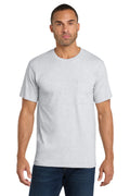 Port & Co Core Cotton Pocket Tee. PC54P - Ash - front