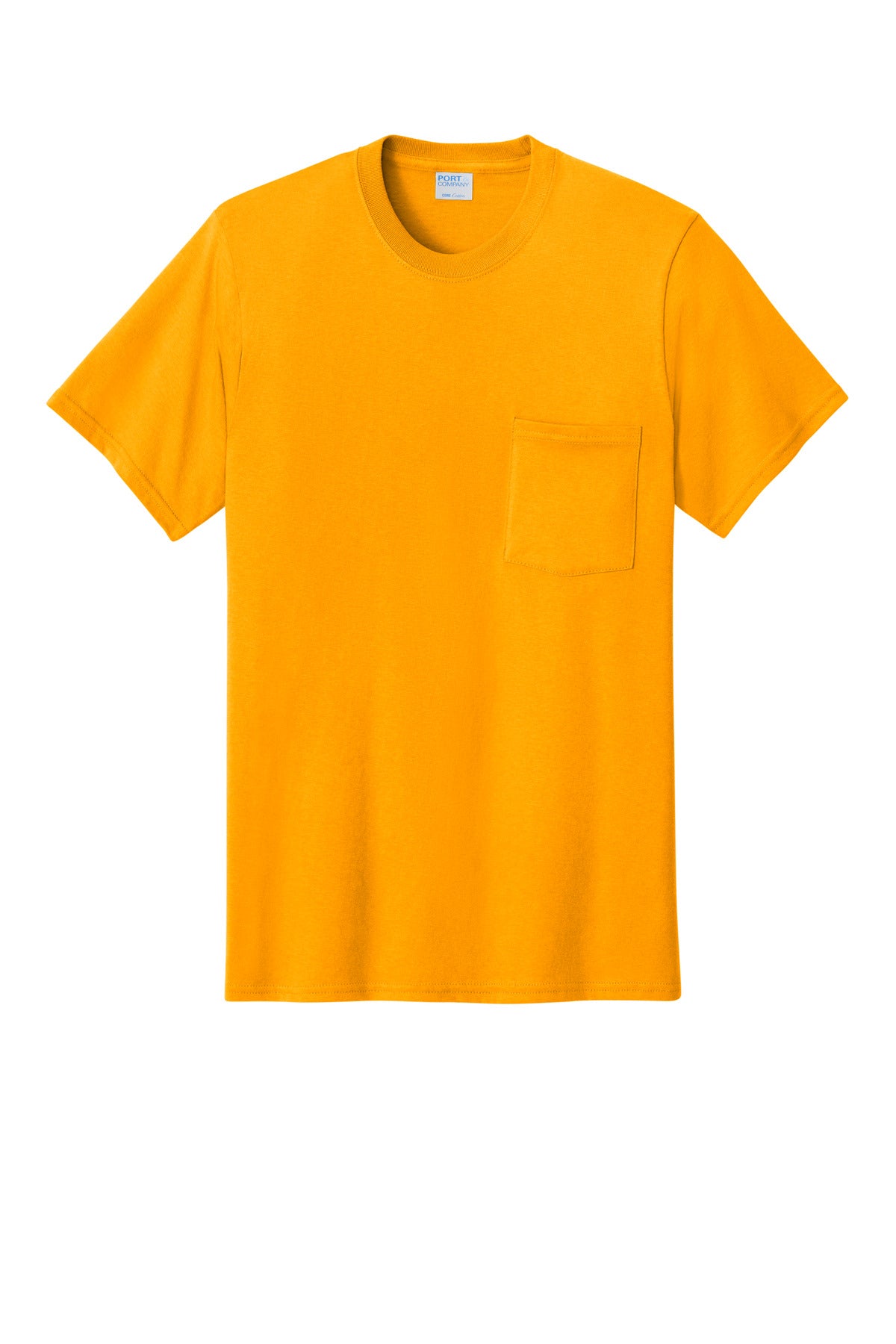Port & Co Core Cotton Pocket Tee. PC54P - Gold - front
