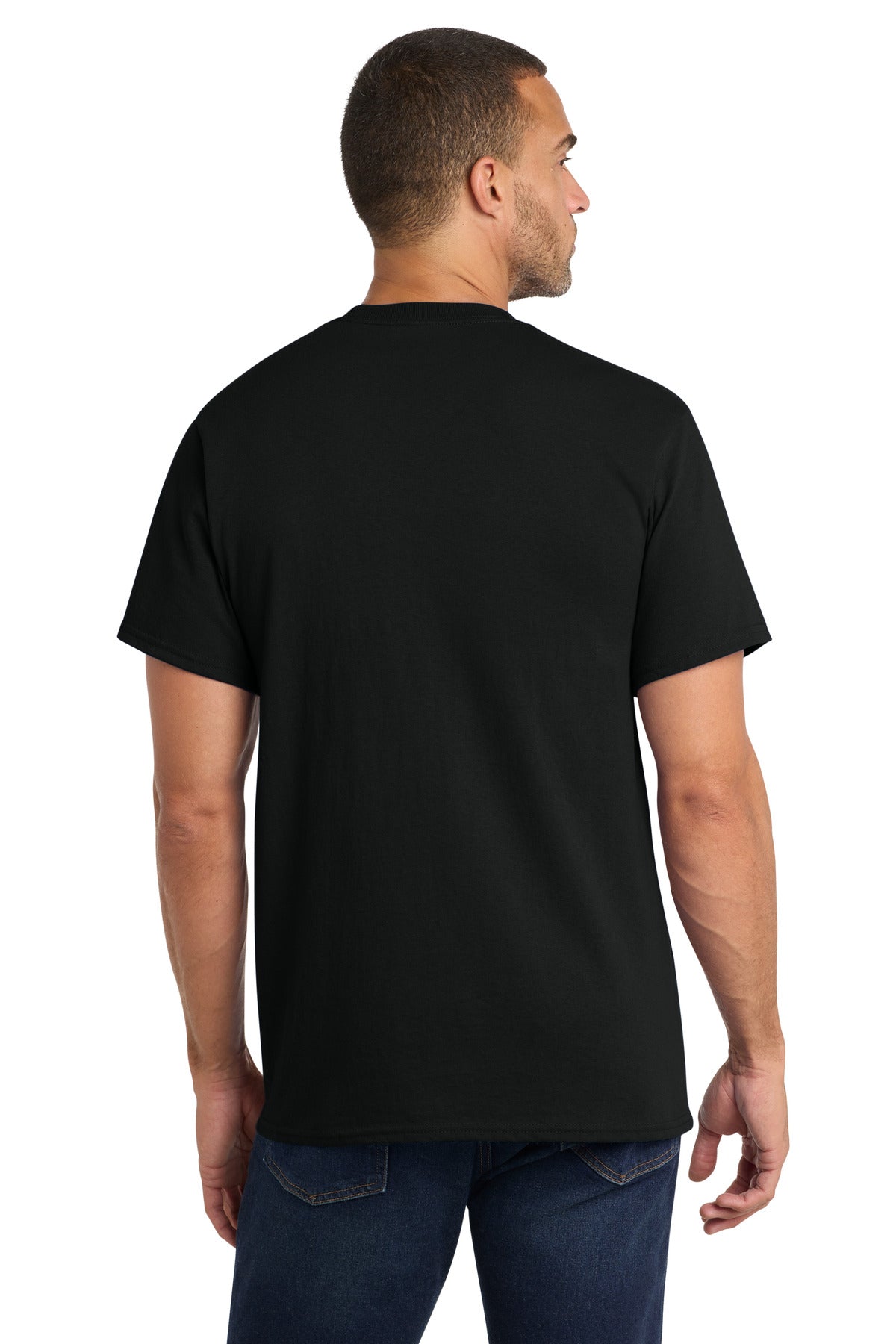 Port & Co Core Cotton Pocket Tee. PC54P - Jet Black - back
