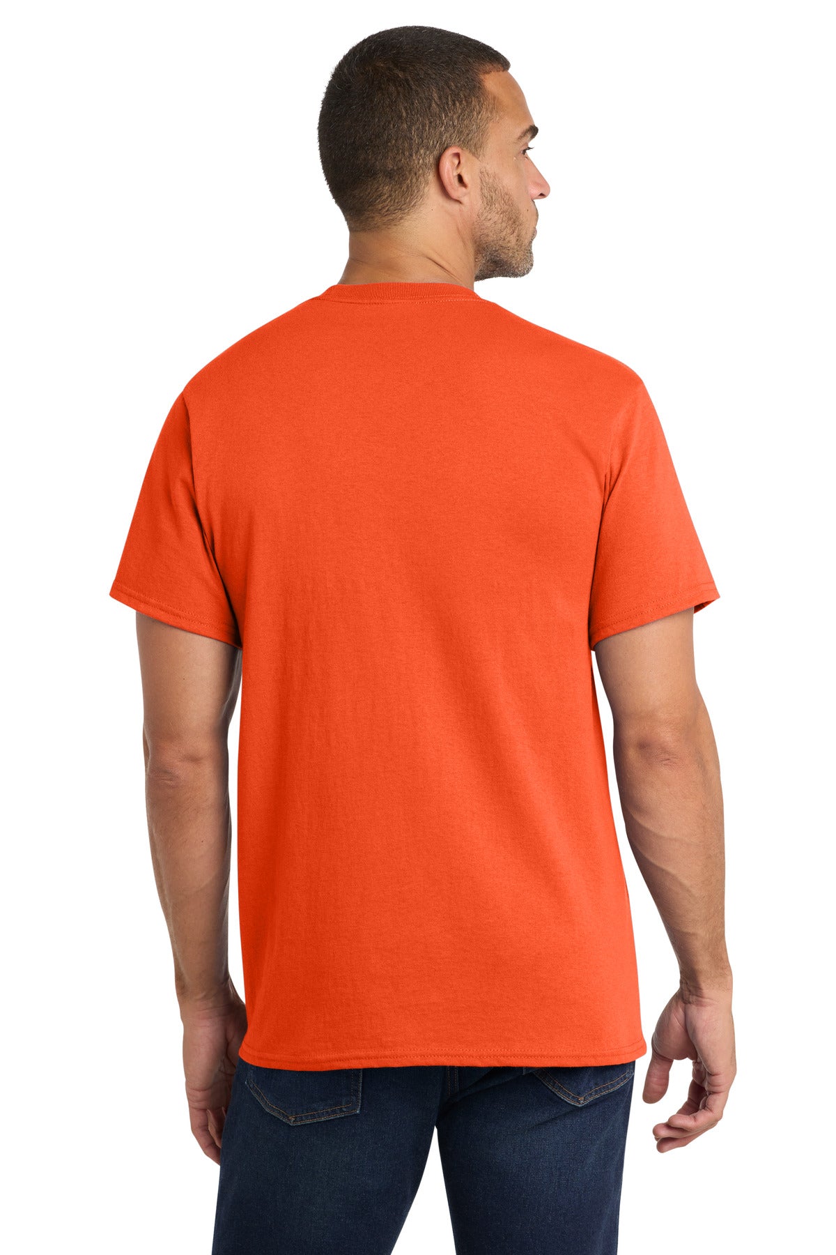 Port & Co Core Cotton Pocket Tee. PC54P - Orange - back